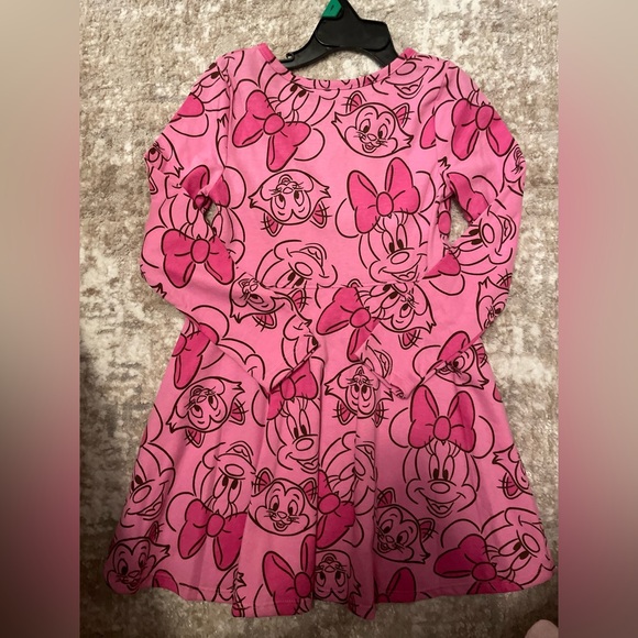 Disney Pink Minnie Mouse  Character Print Long Sleeve Dress size 5T-NWT - Picture 2 of 5